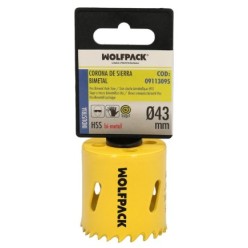 Corona Sierra Bimetal Ø 43 mm, Templado Termico, Base Reforzada, Corona Madera, Broca Agujeros Madera, Acero, Hierro, Plasticos