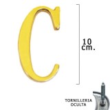 Letra Latón "C" 10 cm, con Tornilleria Oculta (Blister 1 Pieza) al por Mayor | Almacén de Ferretería
