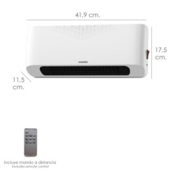 Termoconvector Ceramico Split Para Pared 1000 / 2000 W, Led, Con Mando A Distancia, Temprorizador, Control Temperatura,