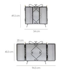 Pantalla Chimenea 94,5 x 49,5 (Alt) cm, Salvachispas, Protector Chimenea, Protector Rejilla Chimenea,
