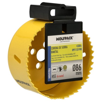 Corona Sierra Bimetal Ø 86 mm, Templado Termico, Base Reforzada, Corona Madera, Broca Agujeros Madera, Acero, Hierro, Plasticos