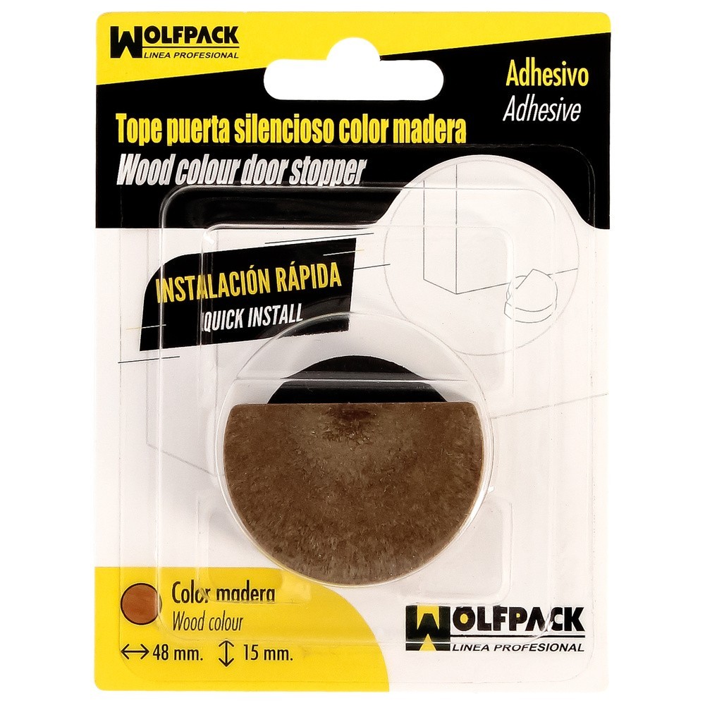 Tope Puerta Adhesivo Silencioso Color Madera al por Mayor | Almacén de Ferretería