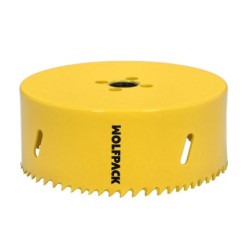 Corona Sierra Bimetal Ø 114 mm, Templado Termico, Base Reforzada, Corona Madera, Broca Agujeros Madera, Acero, Hierro, Plasticos