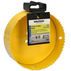 Corona Sierra Bimetal Ø 121 mm, Templado Termico, Base Reforzada, Corona Madera, Broca Agujeros Madera, Acero, Hierro, Plasticos