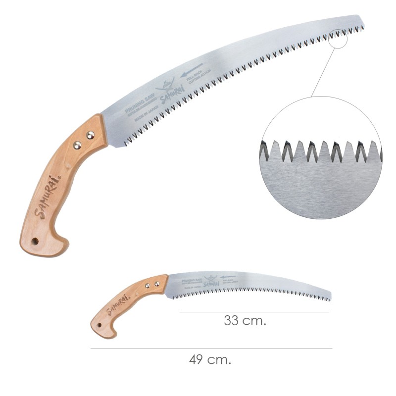 Serrucho Samurai Curvo Mango Madera   330 mm,