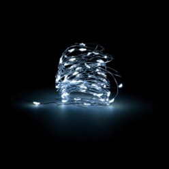 Guirnalda Luces Navidad Microled 40 Leds Color Blanco Frio, Luz navidad interiores IP20 A Pilas (2 CR2032 Incluidas)