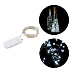 Guirnalda Luces Navidad Microled 40 Leds Color Blanco Frio, Luz navidad interiores IP20 A Pilas (2 CR2032 Incluidas)