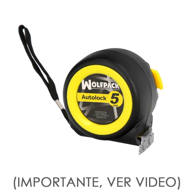 Flexometro Sistema Autolock Con Freno Automatico Longitud 5 Metros Ancho Cinta 25 mm, Magnetico, Cinta Metrica Freno Automatico