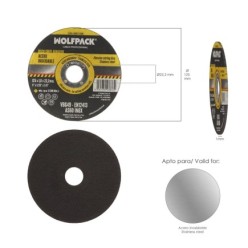 Disco Corte Abrasivo Acero Inoxidable Ø 125x Ø 22,2 mm Espesor 1,0 mm, Disco Radial / Amoladora Universal