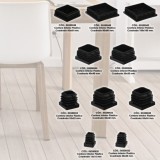 Contera Interior Plastico Cuadrada 50x50 mm, Color Negro, Bolsa 100 Unidades, Contera Mesa, Silla, Muebles, Estanteria al por Ma