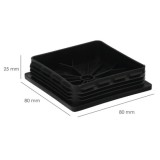Contera Interior Plastico Cuadrada 80x80 mm, Color Negro, Bolsa 25 Unidades, Contera Mesa, Silla, Muebles, Estanteria al por May