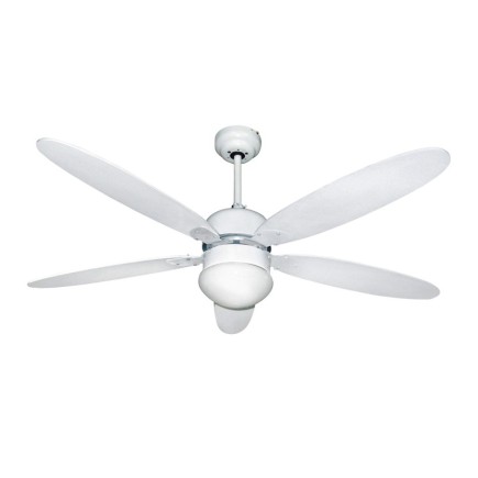 Ventilador Techo Ø 124 cm, 70 Watt, Con Luz y Mando A Distancia 5 Aspas y 3 Velocidades, Con temporizador