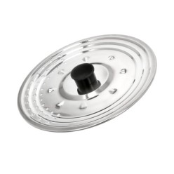 Tapadera Multiusos Acero Inoxidable Ø 25 cm, Uso Tapa Anti Salpicaduras y Escurridor, Tapadera Adpatable Diferentes Medidas