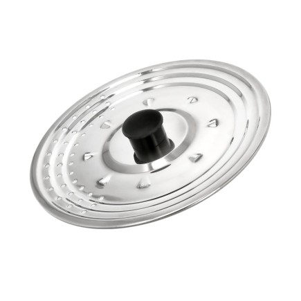Tapadera Multiusos Acero Inoxidable Ø 25 cm, Uso Tapa Anti Salpicaduras y Escurridor, Tapadera Adpatable Diferentes Medidas