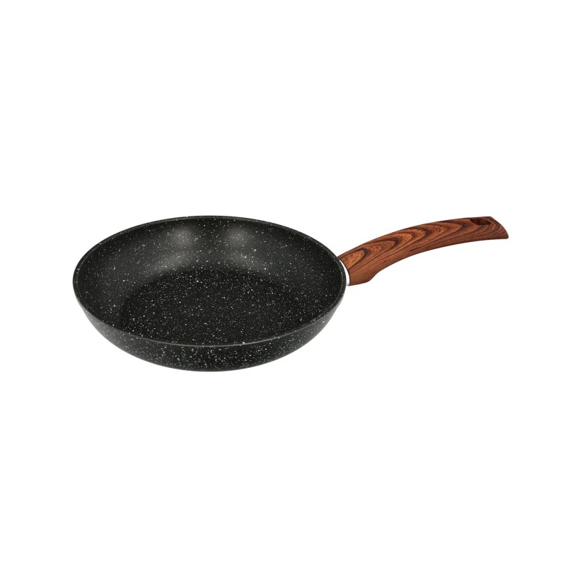 Sarten Aluminio Forjado Antiadherente Ø 24 x 5 cm, Mango Engomado / 5 capas / Acabado Piedra / Apta Para Todo Tipo de Cocinas
