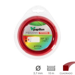 Hilo Nylon Desbrozadoras Cuadrado Profesional Ø 2,7 mm, Rollo 10 metros, Hilo Nylon Corte Desbrozadores Hierba, Jardin, Maleza