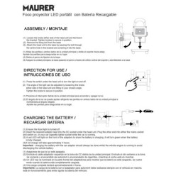 Foco Led 20 Watt, Luz Blanca 4000º K IP 65 600 Lumenes Con Asa de Transporte, Proyector Led Con Asa, Foco Led Trabajo