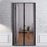 Cortina Mosquitera Para Puertas Con Cierre Central Magnetico Automatico 120 x 240 (Alt,) cm, Color Negro, al por Mayor | Almacén