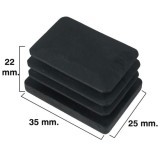 Contera Rectangular Negra 25x35mm, Blister 4 piezas, al por Mayor | Almacén de Ferretería