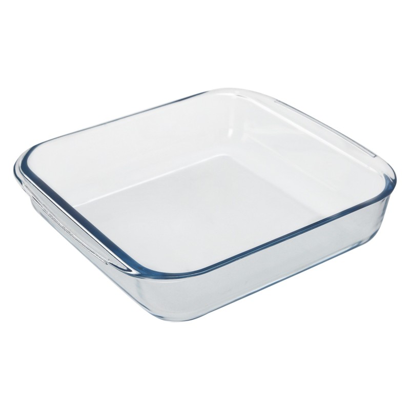 Fuente Horno Cristal Borosilicato Cuadrada 1,1L, 20,7x20,7 cm, Ideal Meclas, Ensaladas, Postres, Cocina, Resposteria, Libre BPA