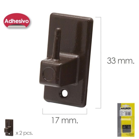 Gancho Visillo / Cortina Adhesivo Marron (Blister 2 Piezas) al por Mayor | Almacén de Ferretería