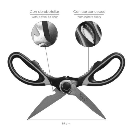 Tijeras Cocina Hojas de Acero Inoxidable, Mangos Ergonomicos en TPR Con Funda Protectora al por Mayor | Almacén de Ferretería