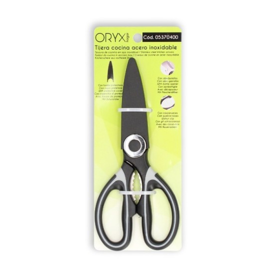 Tijeras Cocina Hojas de Acero Inoxidable, Mangos Ergonomicos en TPR Con Funda Protectora al por Mayor | Almacén de Ferretería