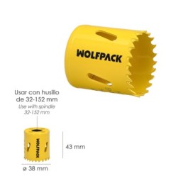 Corona Sierra Bimetal Ø 38 mm, Templado Termico, Base Reforzada, Corona Madera, Broca Agujeros Madera, Acero, Hierro, Plasticos
