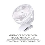 Ventilador Con Clip Sobremesa Ø 15 cm, Recargable al por Mayor | Almacén de Ferretería