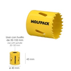 Corona Sierra Bimetal Ø 40 mm, Templado Termico, Base Reforzada, Corona Madera, Broca Agujeros Madera, Acero, Hierro, Plasticos