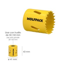 Corona Sierra Bimetal Ø 41 mm, Templado Termico, Base Reforzada, Corona Madera, Broca Agujeros Madera, Acero, Hierro, Plasticos