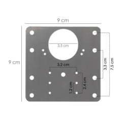 Placas de Reparacion Bisagras Cazoleta 9x9 cm, 1 piezas, Placa Repara Puertas, Placa Reparación Bisagras Mueble