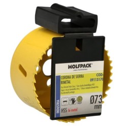 Corona Sierra Bimetal Ø 73 mm, Templado Termico, Base Reforzada, Corona Madera, Broca Agujeros Madera, Acero, Hierro, Plasticos