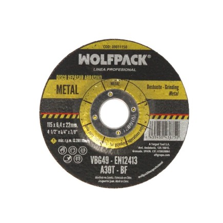 Disco Repasar Abrasivo Ø 115 x Ø 22 mm, Espesor 6,4 mm, Disco Radial / Amoladora Universal Compatible Con Todas Las Amoladoras