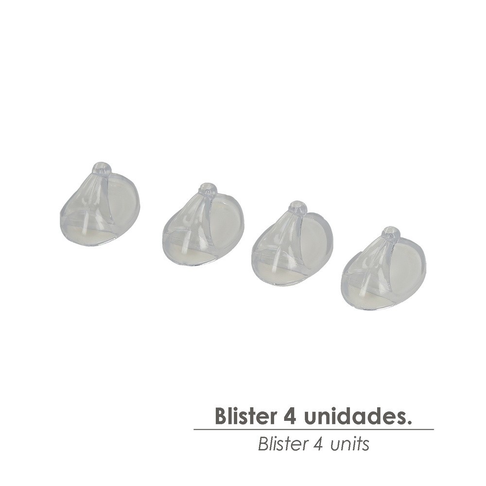 Colgador Oryx  Transparente Pequeño (Blister 4 Unidades) Adhesivo al por Mayor | Almacén de Ferretería