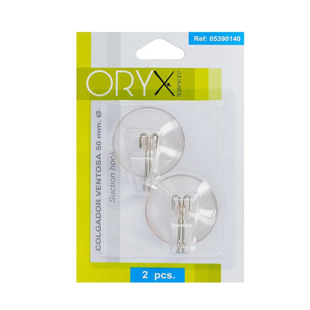 Colgador Oryx Ventosa 50 mm, (Blister 2 Unidades) al por Mayor | Almacén de Ferretería