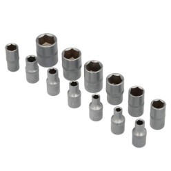 Juego Llaves De Vaso y Puntas 1/4" 46 Pzs, Con Apadtador, Cromo Vanadio, Kit Llave Combinada, Kit Carraca,