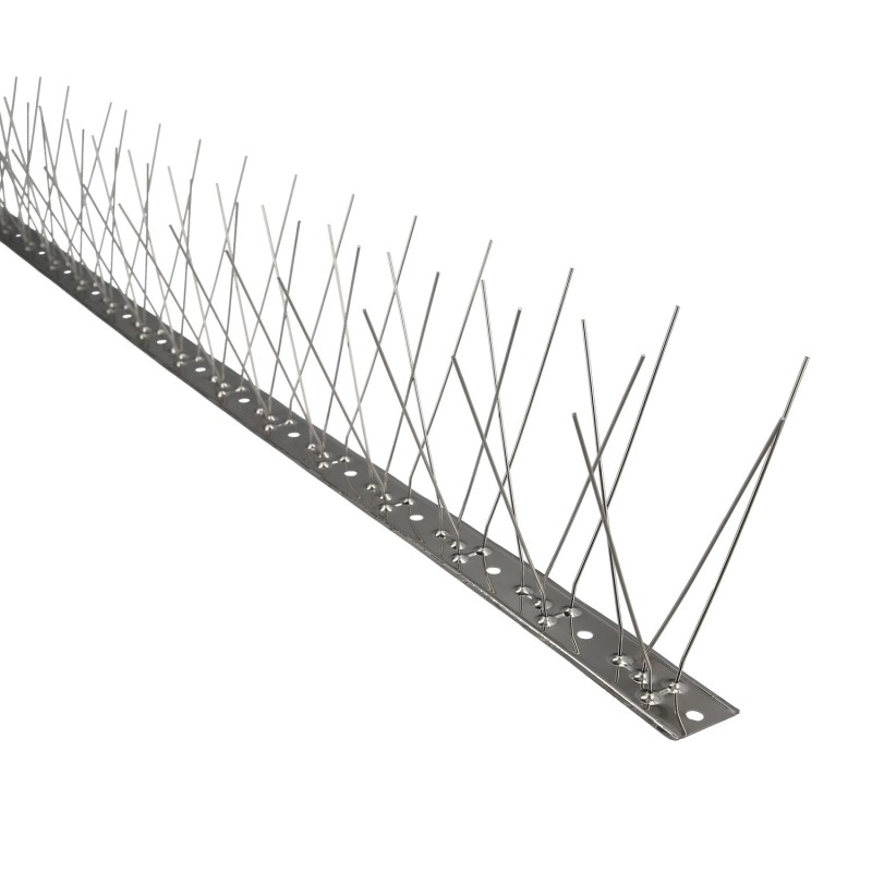 Pincho Anti Palomas / Pajaros 1 Metro Inoxidable Pincho Doble 80 Pinchos, Adaptable a Varias Posiciones