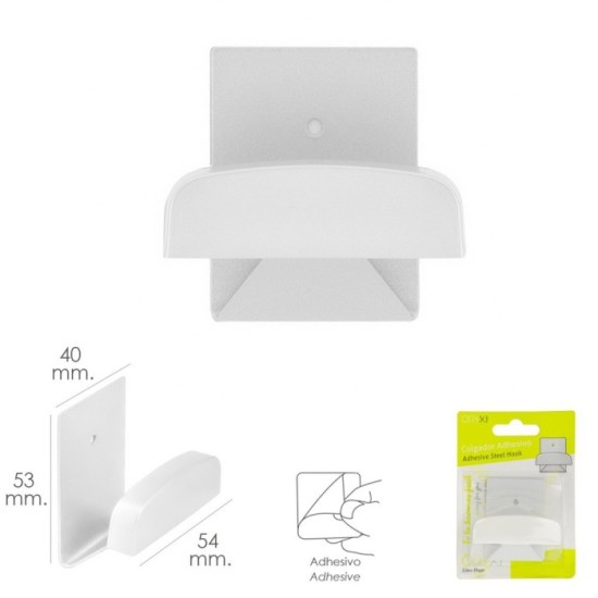 Colgador Percha Adhesivo Acero Inoxidable Color Blanco al por Mayor | Almacén de Ferretería