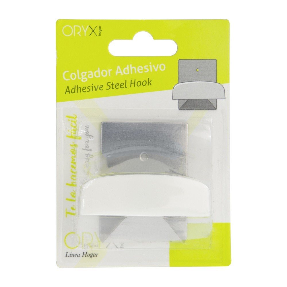 Colgador Percha Adhesivo Acero Inoxidable Color Metalizado / Blanco al por Mayor | Almacén de Ferretería