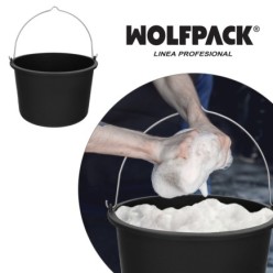 Cubo Obra Italiano Capacidad 10 Litros, Con Marcas Medidoras, Asa Acero Galvanizado, Resistente y Ligero,