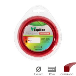 Hilo Nylon Desbrozadoras Cuadrado Profesional Ø 2,4 mm, Rollo 12 metros, Hilo Nylon Corte Desbrozadores Hierba, Jardin, Maleza