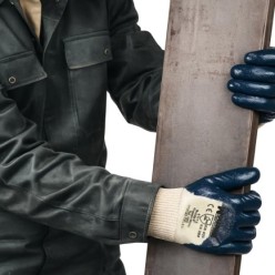 Guantes Nitrilo / Lona Pesados Nimax 9" (Par)
