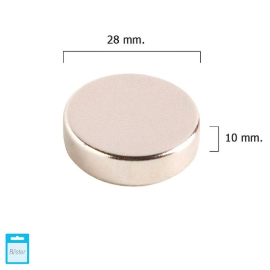 Iman Wolfpack Neodimio Redondo Ø 28x10 mm, (Blister 1 Pieza) al por Mayor | Almacén de Ferretería