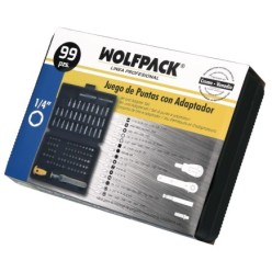 Juego Puntas con Destornillador 1/4" 99 Pzs, Con Apadtador, Cromo Vanadio, Kit Llave Combinada, Kit Carraca,