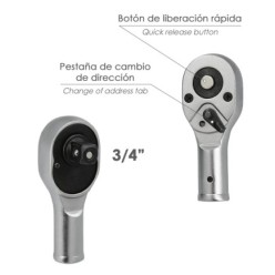 Juego Llaves De Vaso de Acero Cromo Vanadio con 21 Piezas 3/4" Plus  Con Maletin,
