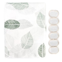 Cortina Ducha Tela Hojas 180 x 200 cm, Cortina baño, Cortina Tela Impermeable Con Anillas