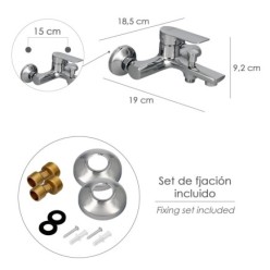 Monomando Bañera / Ducha "Hamburgo" Grifo Baño, Grifo Encimera, Grifo Cocina, Grifo Mezclador, Cartucho Ceramico Ø 35 mm,