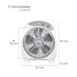 Ventilador Maurer Box Ø 30cm 40 Watt, 3 velocidades  Aspas gran tamaño, 3 Con temporizador