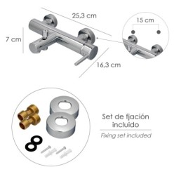 Monomando Bañera / Ducha "Dresde" Grifo Baño, Grifo Encimera, Grifo Cocina, Grifo Mezclador, Cartucho Ceramico Ø 35 mm,